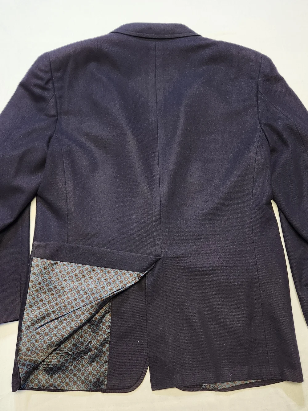 Majer Men's 100% Cashmere Blazer Sports Coat Sz Large Navy Metal Buttons VTG